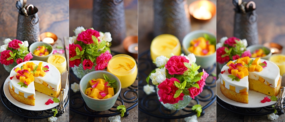 Eggless Saffron Mango Tres Leches Cake ... celebrating India@75 in vibrant colours!