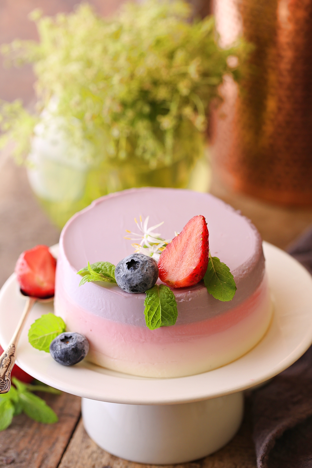 Ombre Berry Panna Cotta with Mascarpone