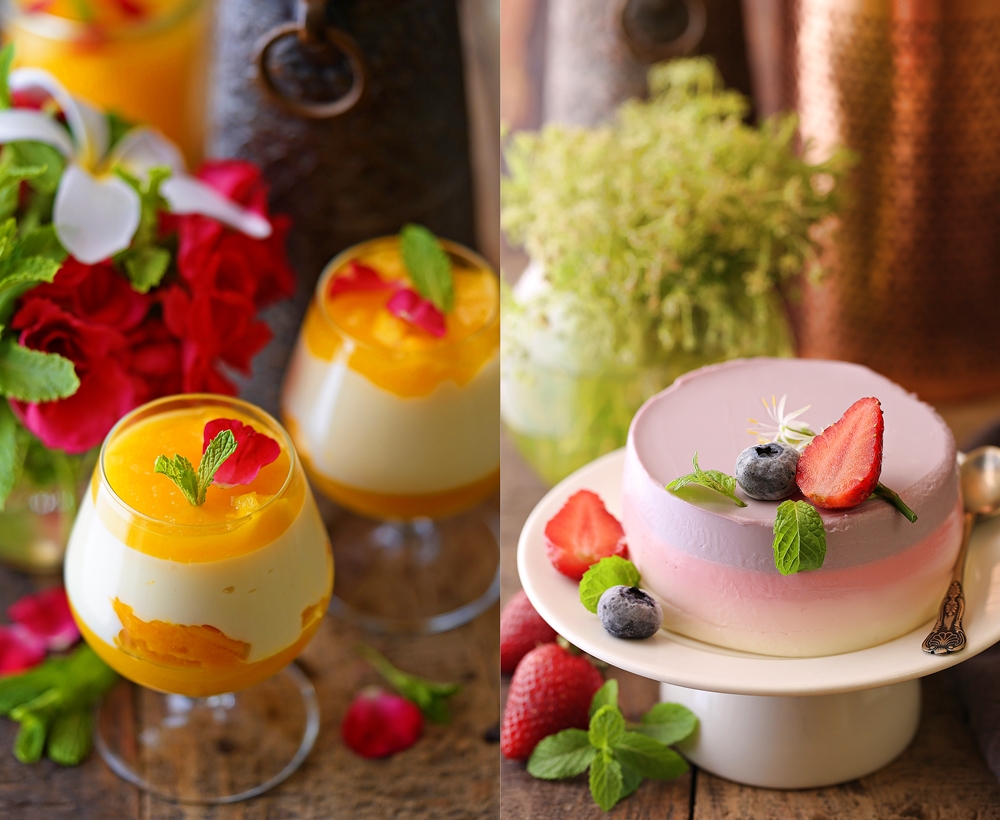 Ombre berry Panna Cotta Mango Curd Trifles with home made mascarpone 1000