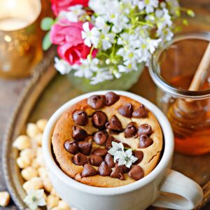 Vegan Chickpea Chocolate Chip Mug Cake