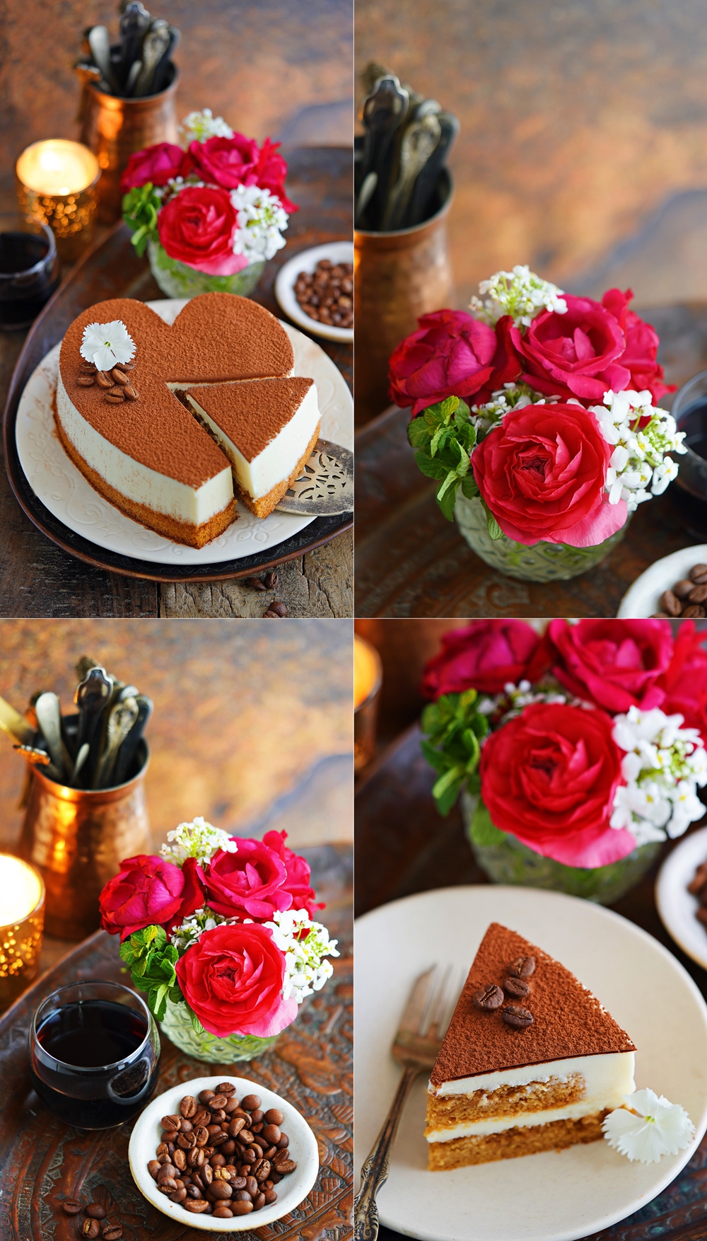 Eggless Tiramisu Heart Cake