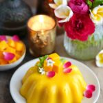 Eggless Mango Custard Pudding