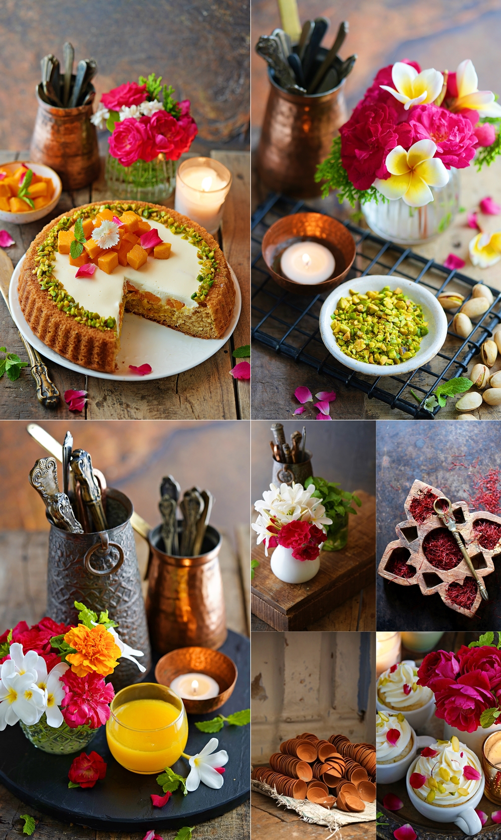 Eggless Mango Saffron Tart Cake