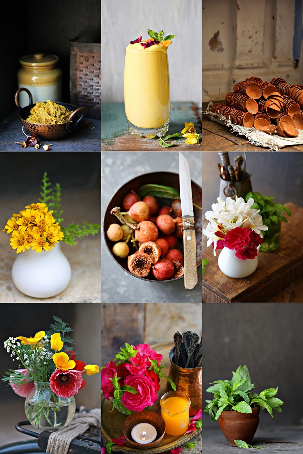 Indian summer vibes, mangoes, wild figs, terracotta.