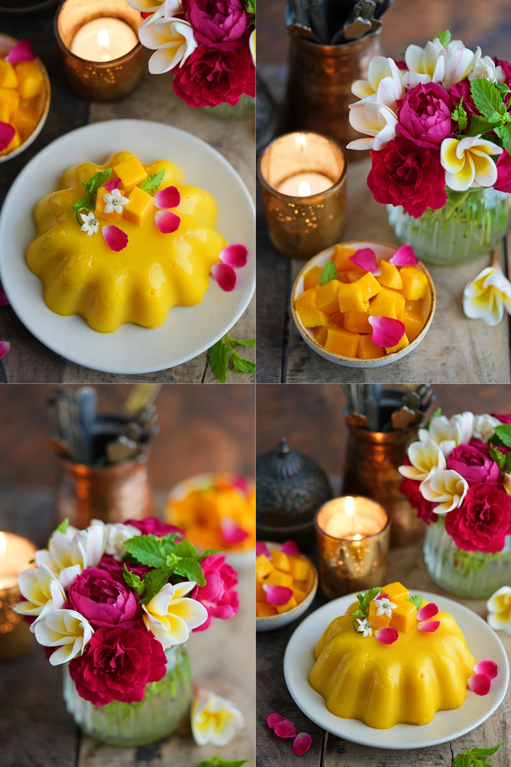 Eggless Mango Custard Pudding Recipe
