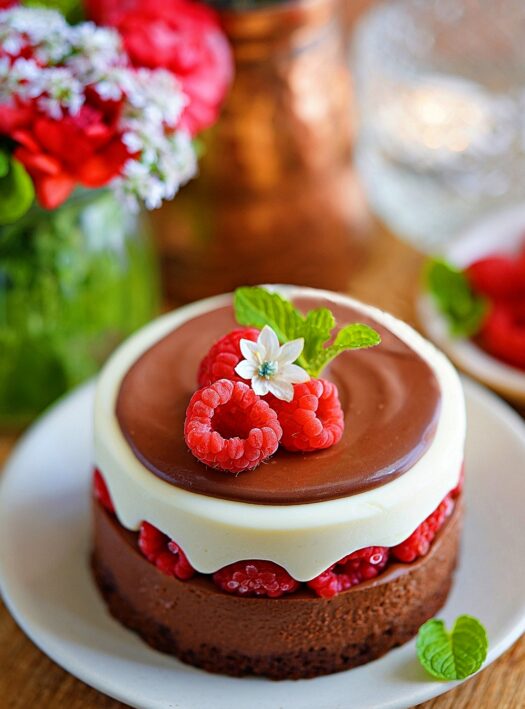 Eggless Chocolate Raspberry Cake Recipe