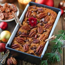 Eggless Pecan Banana Bread