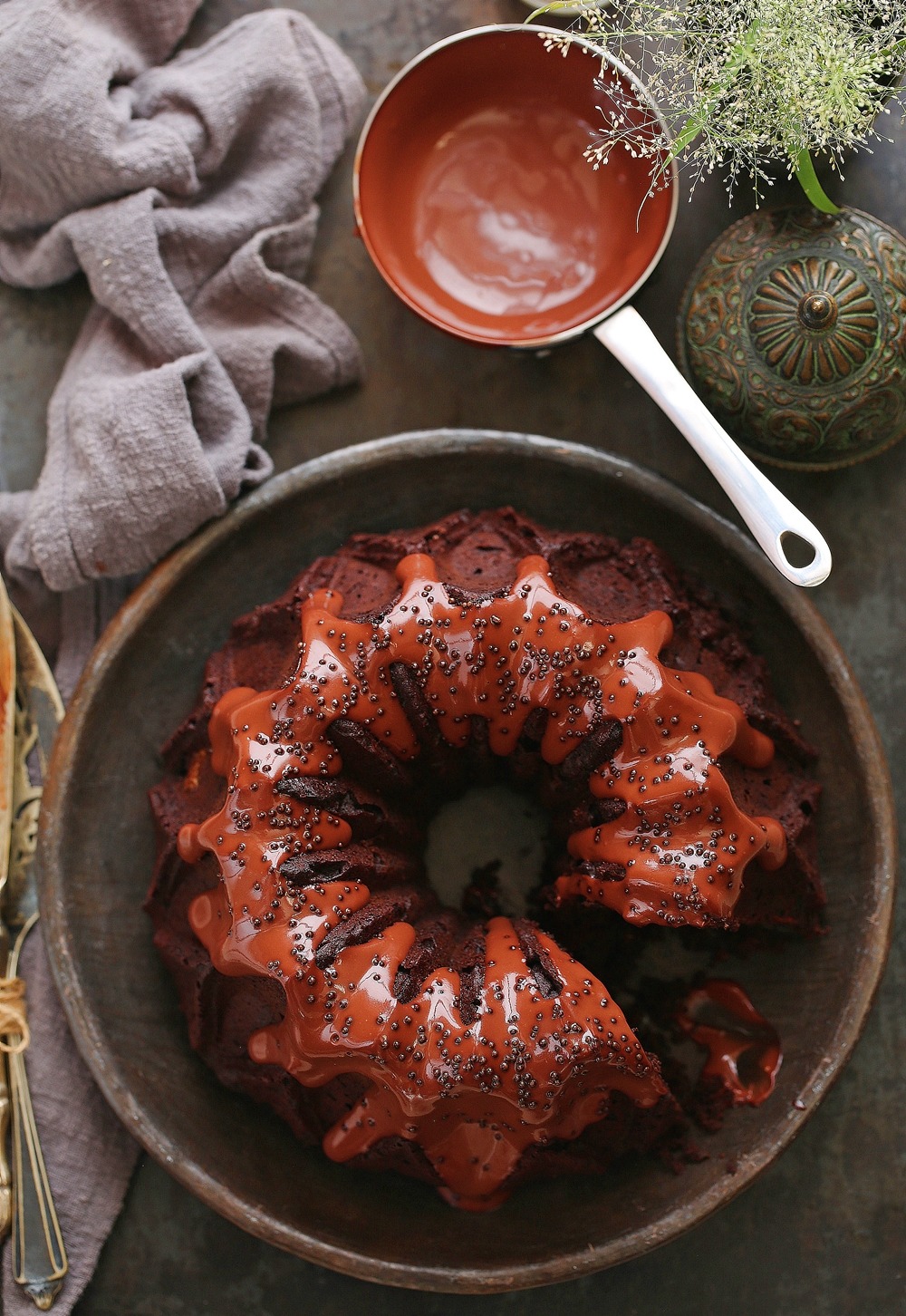 Double chocolate banana pound cake