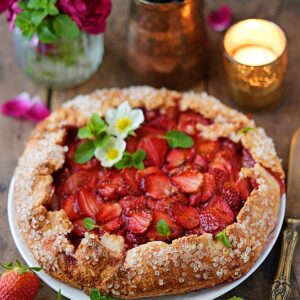 Rustic Eggless Strawberry Galette Recipe