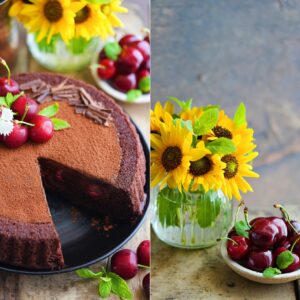 Eggless Cherry Chocolate Tart Cake … delicious cakes for summer!
