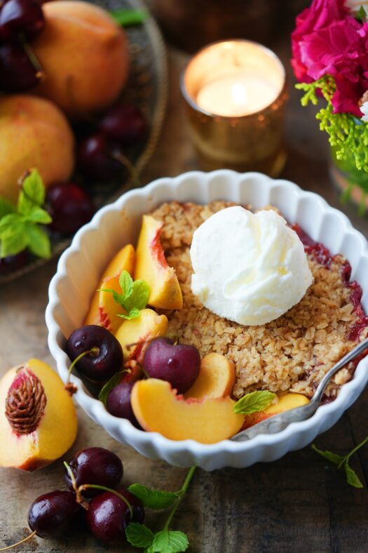 Peach Cherry Crumble