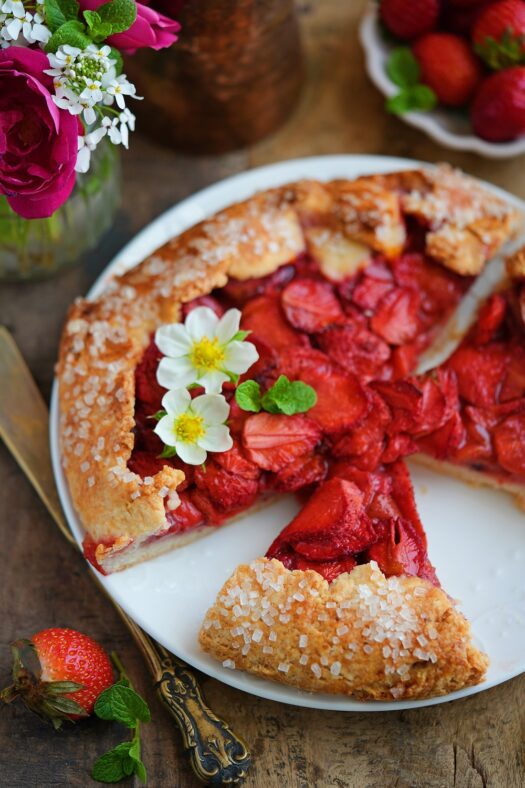 Rustic Eggless Strawberry Almond Galette