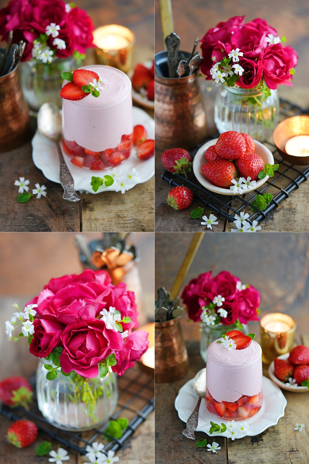 6 ingredient Eggless Strawberry Mousse Recipe