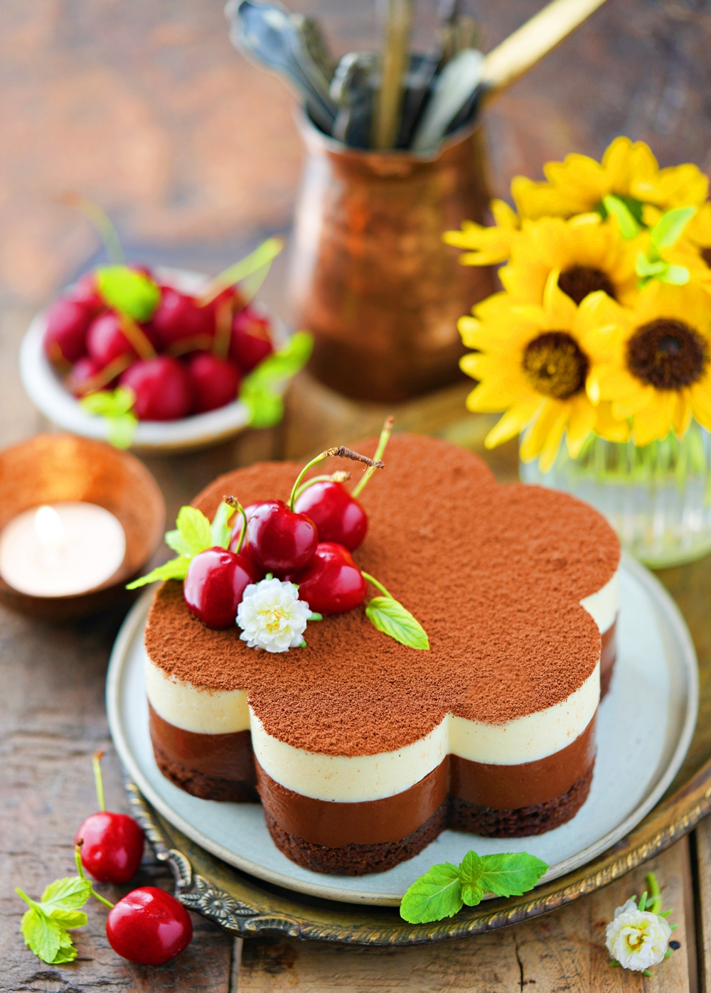 Eggless Chocolate Cherry Jelly Cake