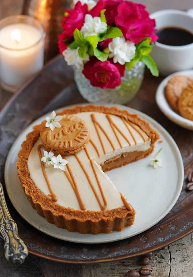 Biscoff Coffee Tart, eggless no bake