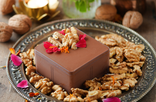 Eggless Gluten free Dark Chocolate Walnut Pudding