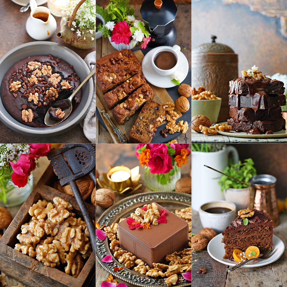 Chocolate with walnuts in eggless dessert