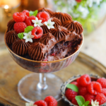 Eggless Raspberry Chocolate Trifle