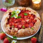 Rustic Eggless Strawberry Almond Galette