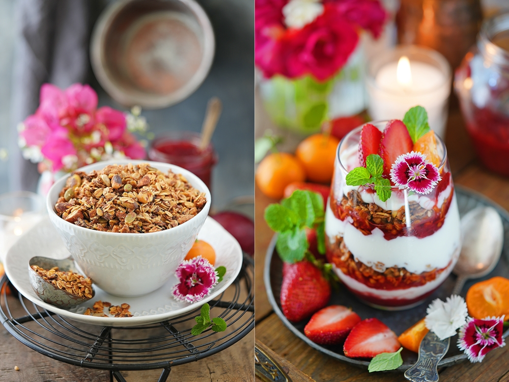 Strawberry Vanilla Orange Preserve with PB Granola