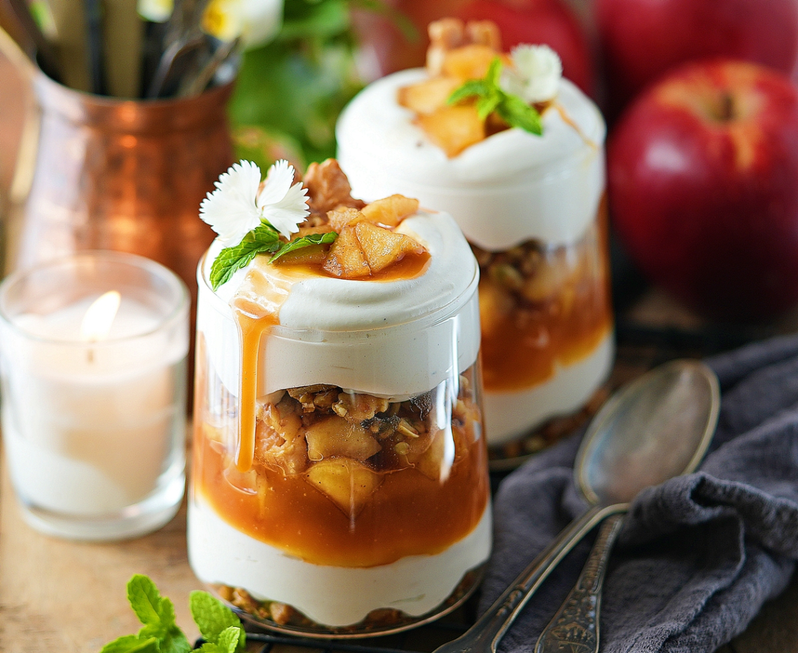 Caramel Apple Trifle Recipe, vegetarian, no bake