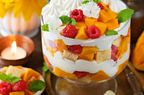 Eggless Mango Raspberry Trifle ... delicious dessert when spring meets summer! 15 Eggless Mango Raspberry Trifle