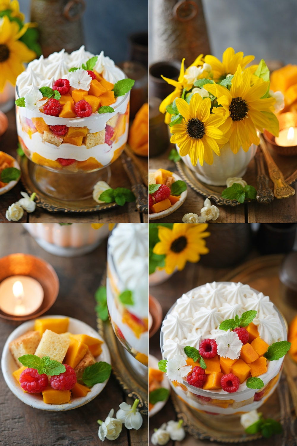 Eggless Mango Raspberry Trifle