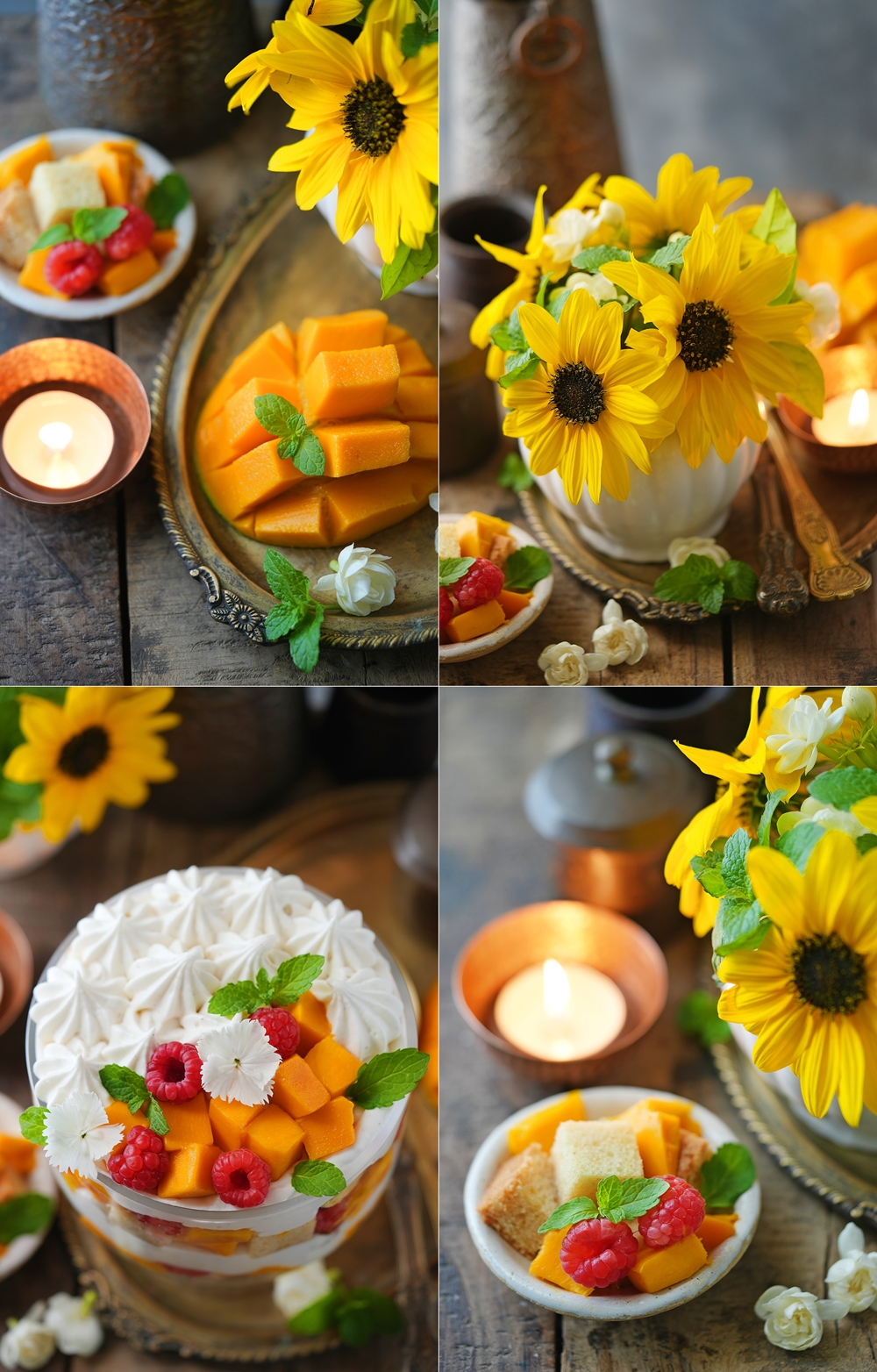 Eggless Mango Raspberry Trifle