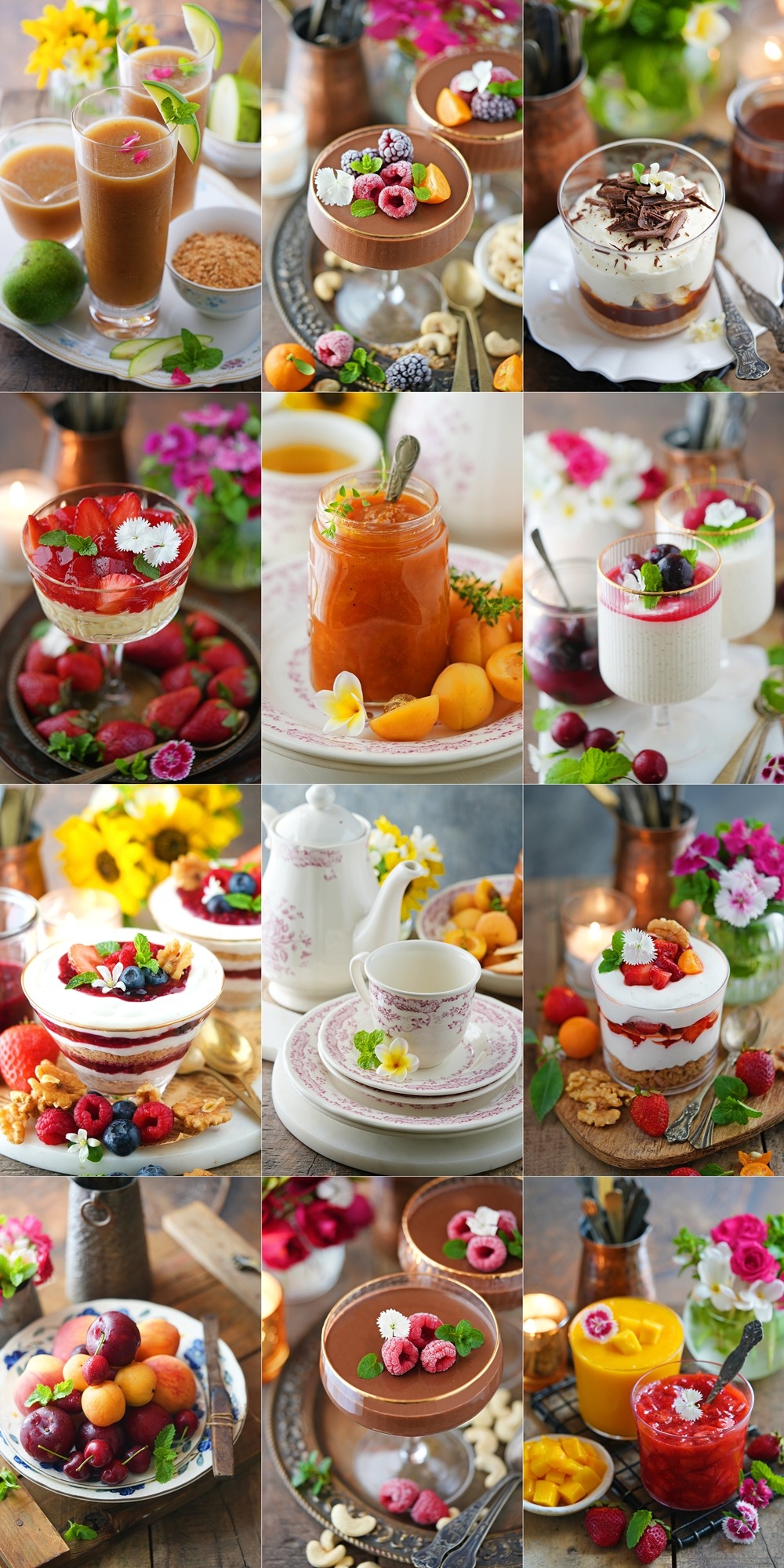 Desserts etc in Devnow serve ware, glassware