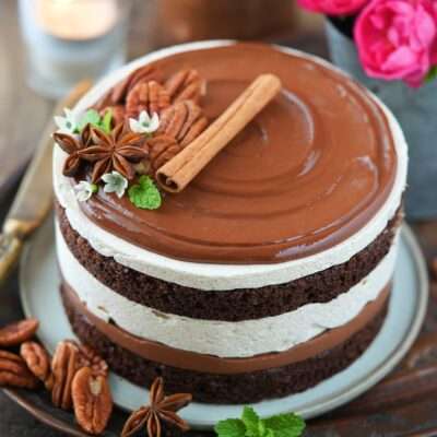 Ultra-moist eggless chocolate pumpkin pie spice cake